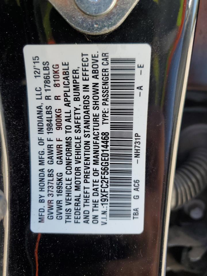19XFC2F56GE014468 2016 Honda Civic Lx 19XFC2F56GE014468 2016 Honda Civic Lx