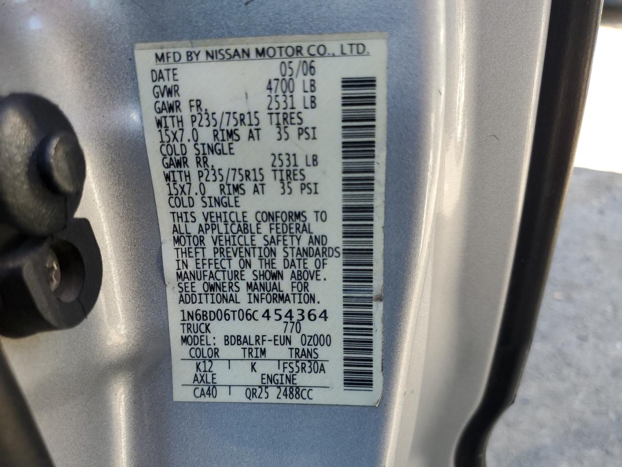 1N6BD06T06C454364 2006 Nissan Frontier King Cab Xe