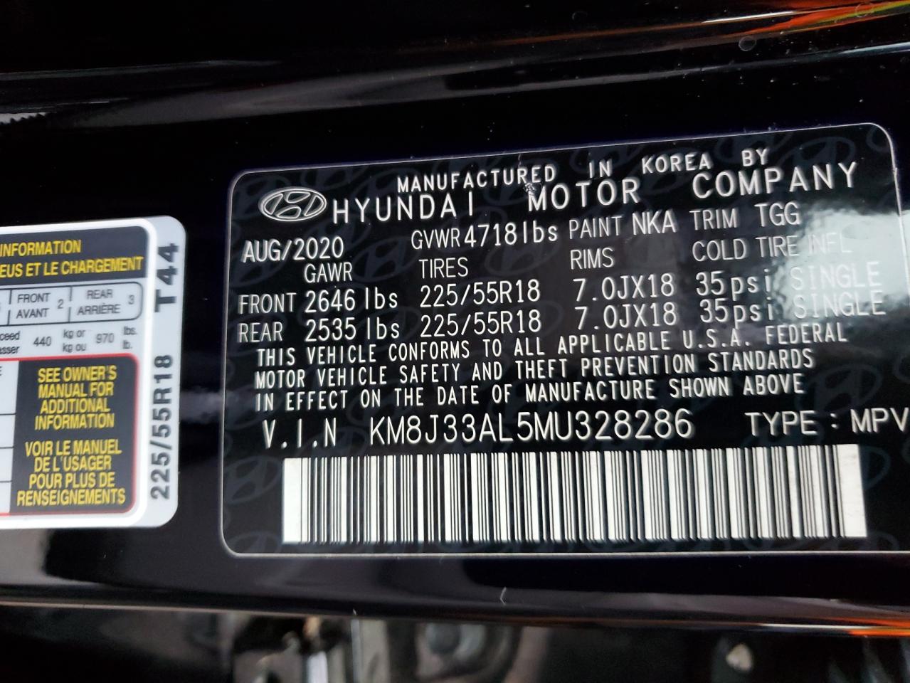 KM8J33AL5MU328286 2021 Hyundai Tucson Limited