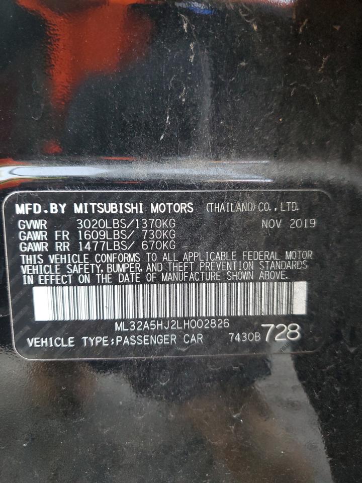 2020 Mitsubishi Mirage Le VIN: ML32A5HJ2LH002826 Lot: 77470684