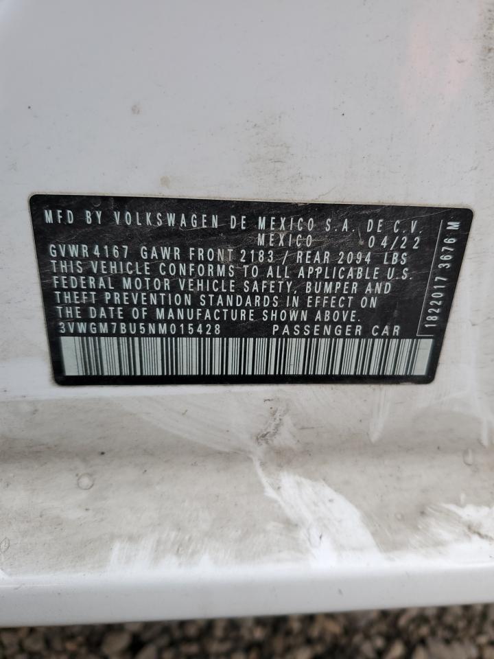 3VWGM7BU5NM015428 2022 Volkswagen Jetta Sel