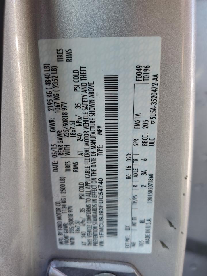 1FMCU9J93FUC54740 2015 Ford Escape Titanium