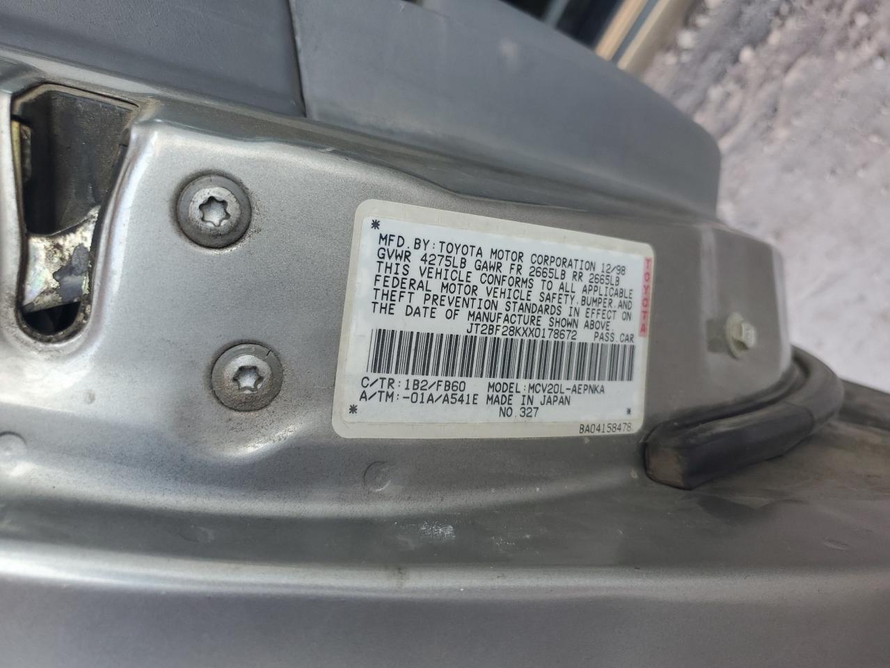 JT2BF28KXX0178672 1999 Toyota Camry Le