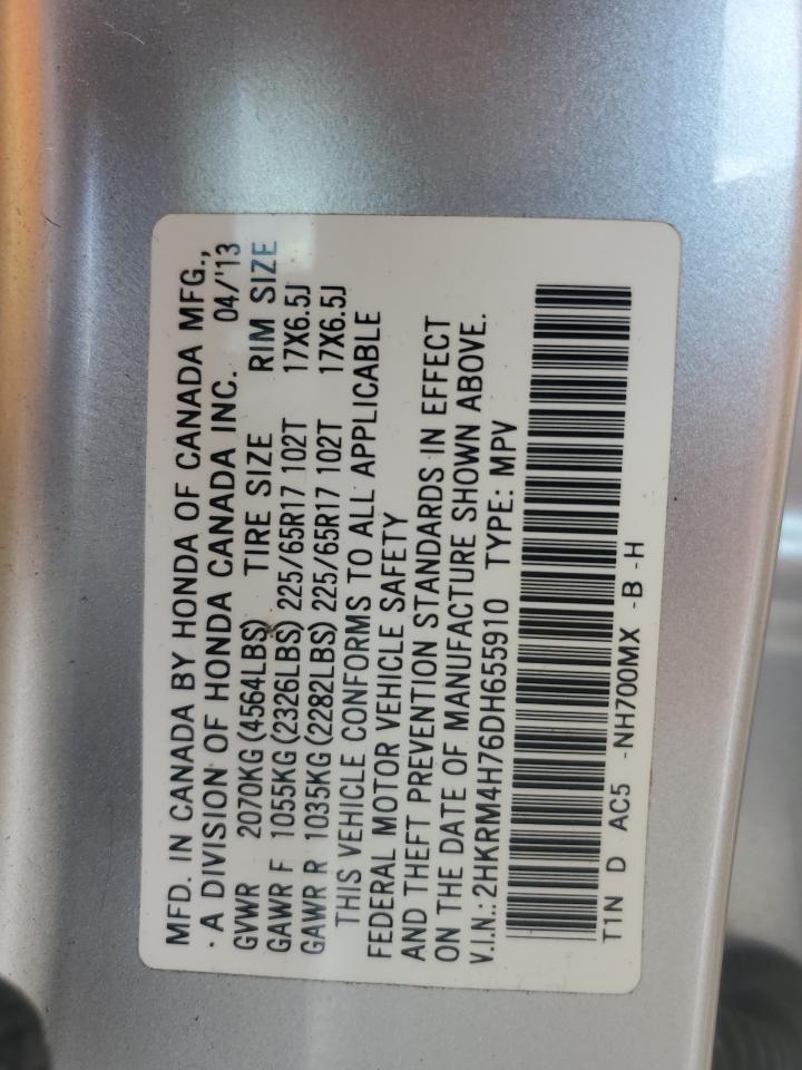 2HKRM4H76DH655910 2013 Honda Cr-V Exl