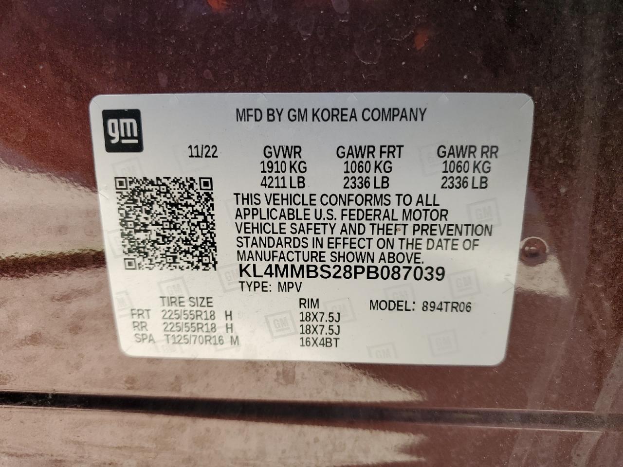 2023 Buick Encore Gx Preferred VIN: KL4MMBS28PB087039 Lot: 77681134