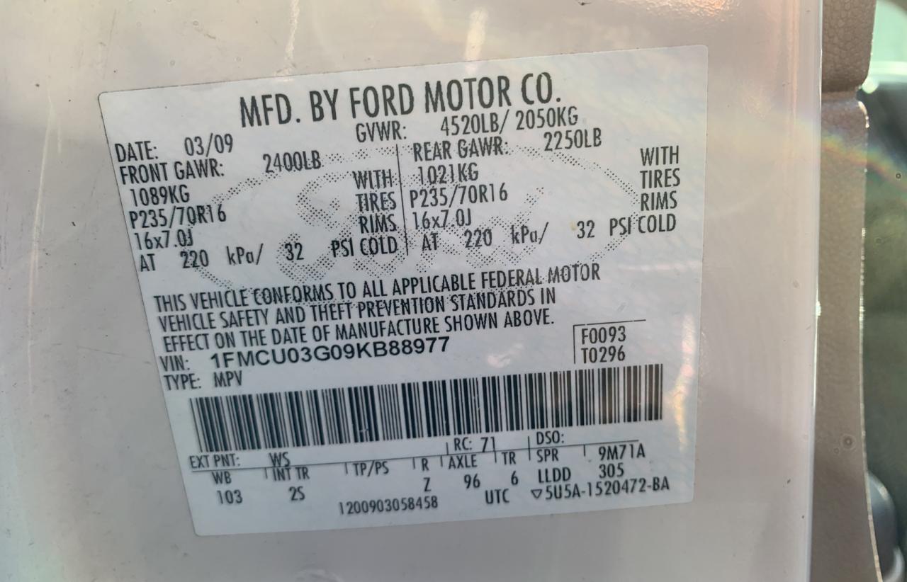 1FMCU03G09KB88977 2009 Ford Escape Xlt