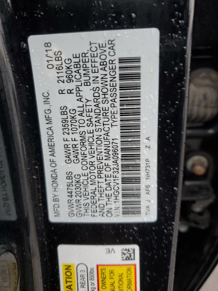 1HGCV1F32JA096071 2018 Honda Accord Sport