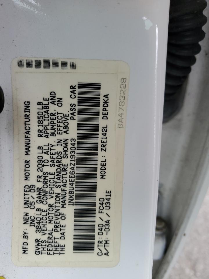 2010 Toyota Corolla Base VIN: 1NXBU4EE6AZ193043 Lot: 76236944