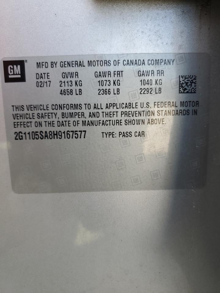 2G1105SA8H9167577 2017 Chevrolet Impala Lt