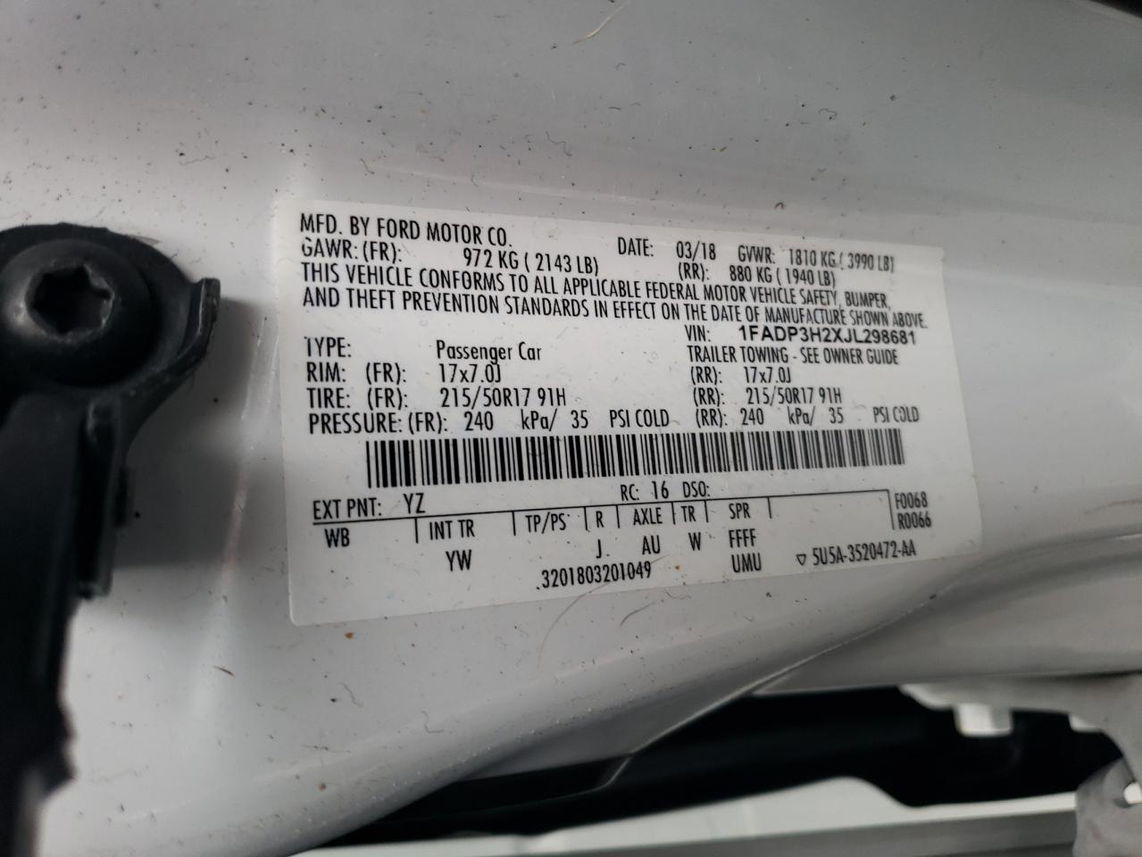 1FADP3H2XJL298681 2018 FORD FOCUS - Image 12