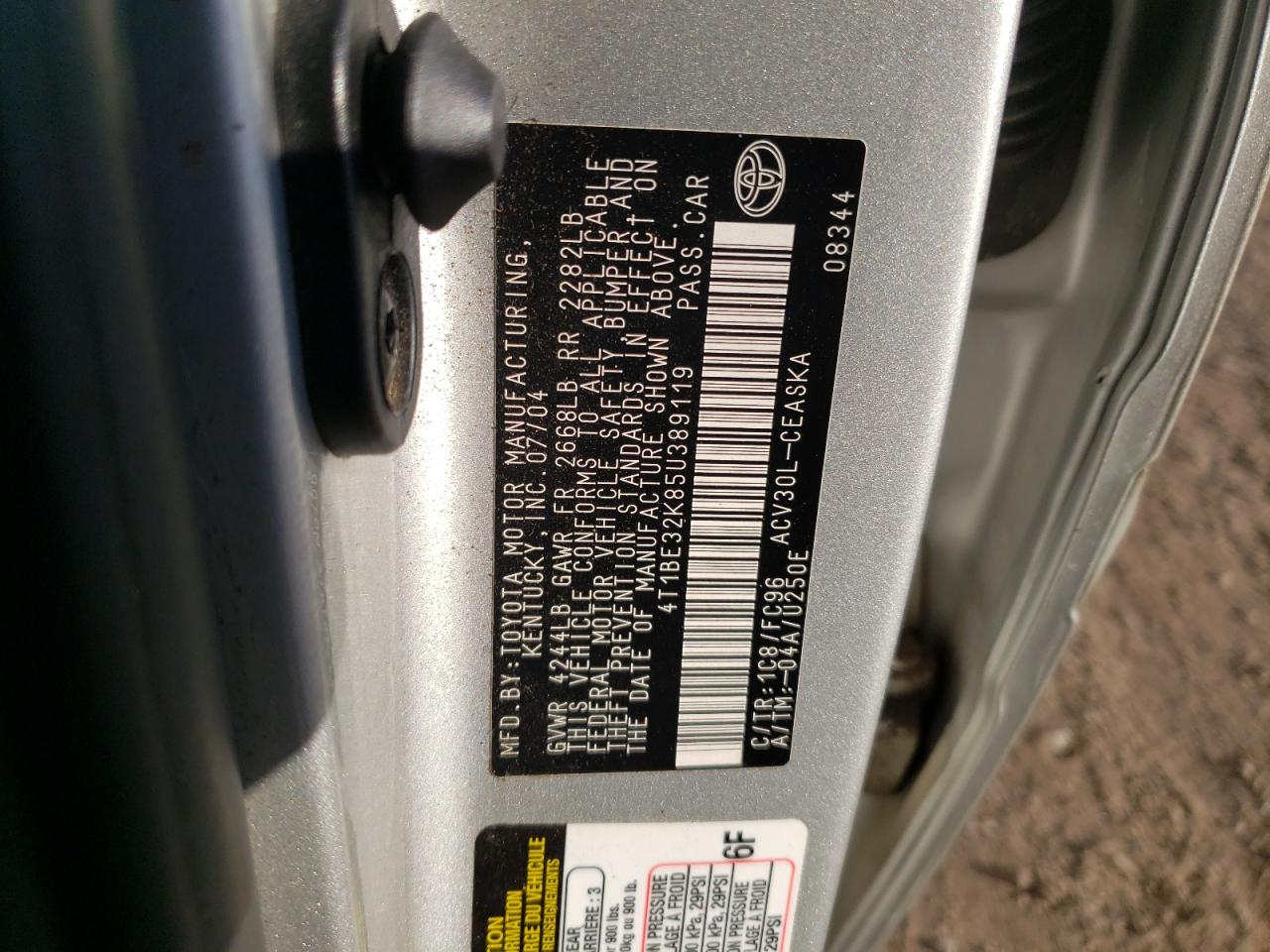 4T1BE32K85U389119 2005 Toyota Camry Le