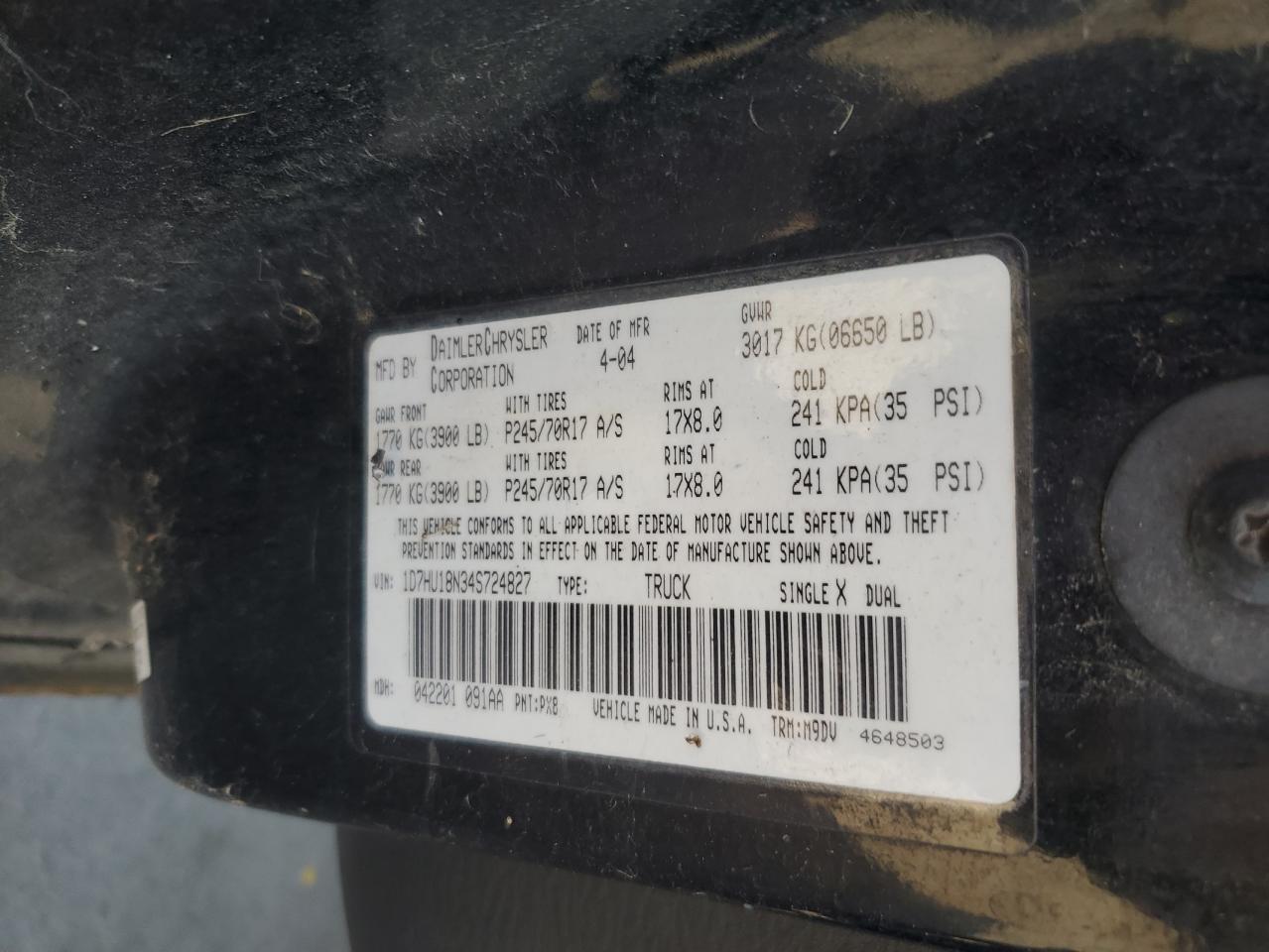 1D7HU18N34S724827 2004 Dodge Ram 1500 St