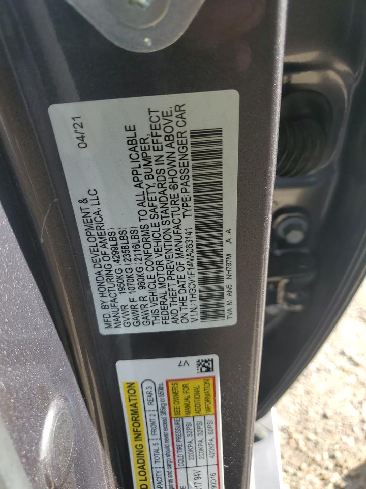 1HGCV1F14MA063141 2021 Honda Accord Lx