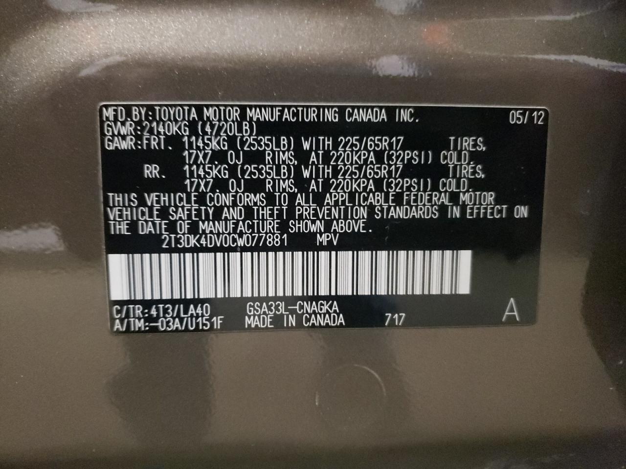 2012 Toyota RAV 4 - Image 13