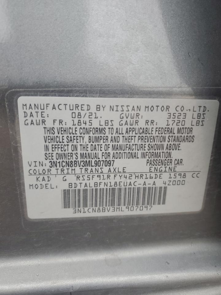 2021 Nissan Versa S VIN: 3N1CN8BV3ML907097 Lot: 76747404