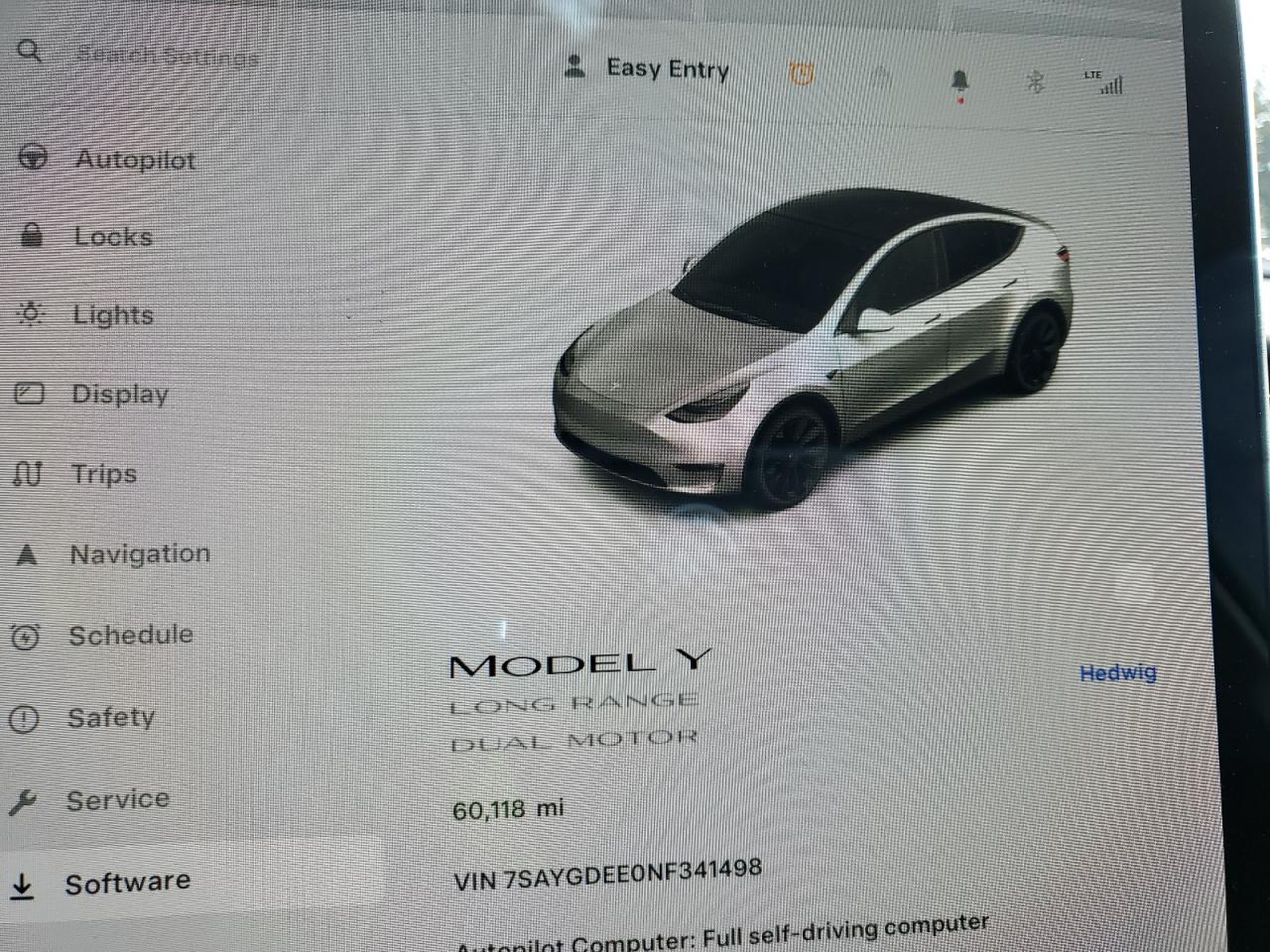 VIN 7SAYGDEE0NF341498 2022 TESLA MODEL Y no.9