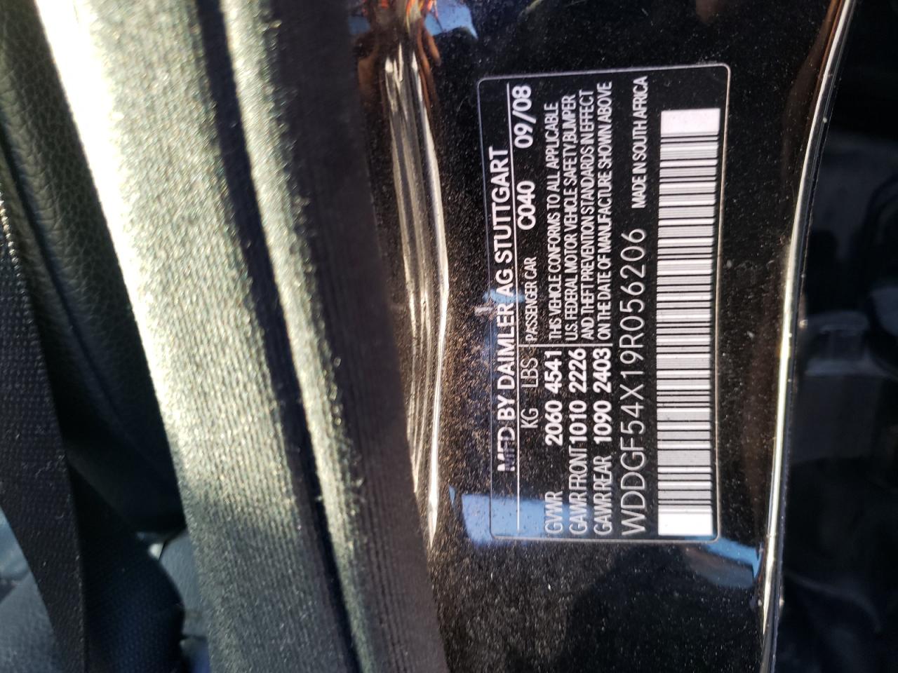 2009 Mercedes-Benz C 300 VIN: WDDGF54X19R056206 Lot: 75677314