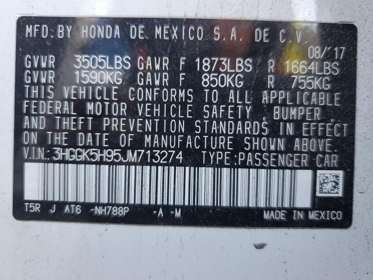 VIN 3HGGK5H95JM713274 2018 HONDA FIT no.13