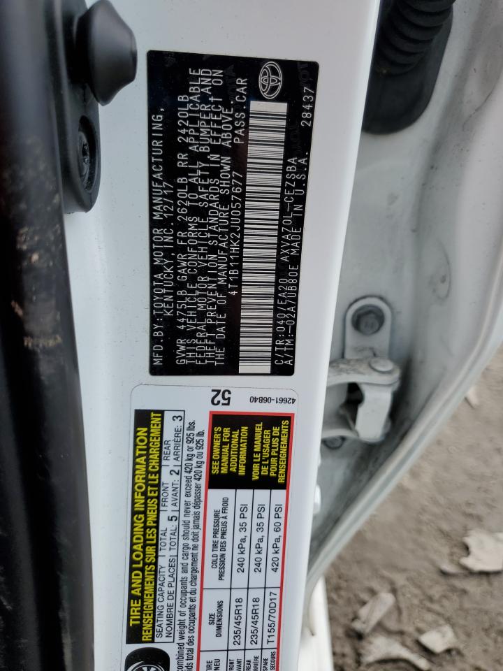 VIN 4T1B11HK2JU057677 2018 TOYOTA CAMRY no.12