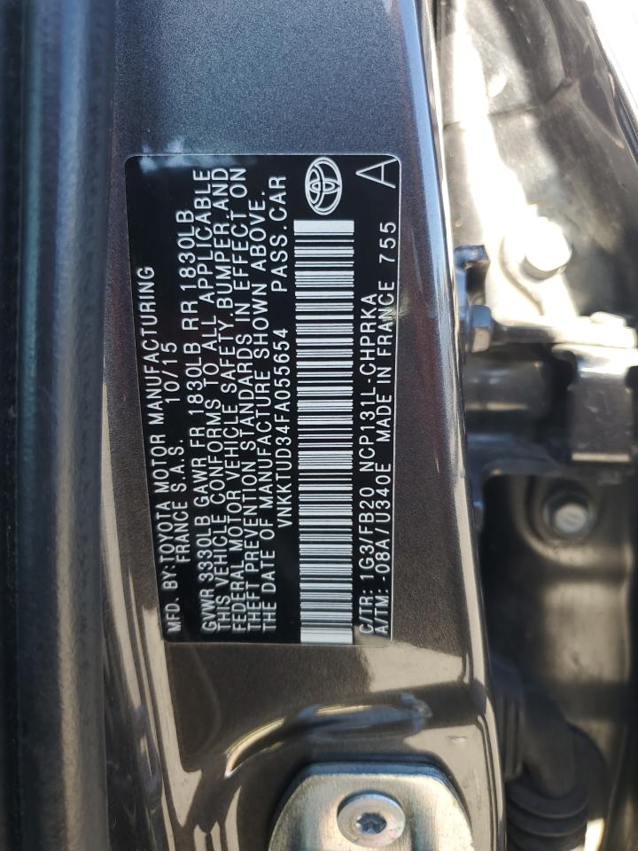 VNKKTUD34FA055654 2015 Toyota Yaris