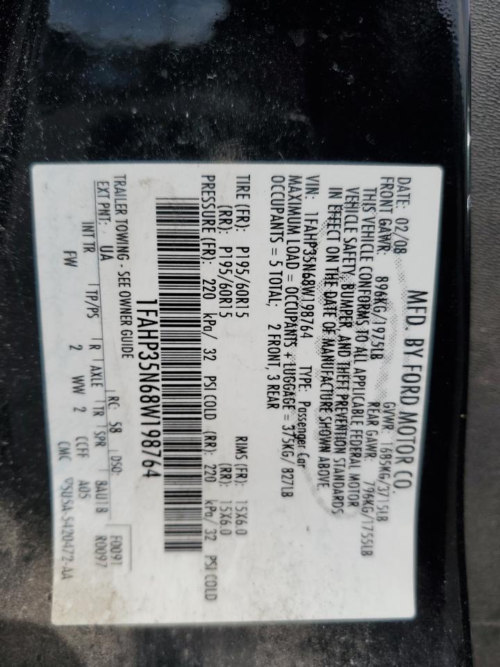 1FAHP35N68W198764 2008 Ford Focus Se