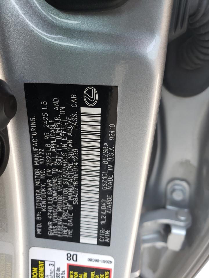 2023 Lexus Es 350 Base VIN: 58ADZ1B10PU141239 Lot: 76506434