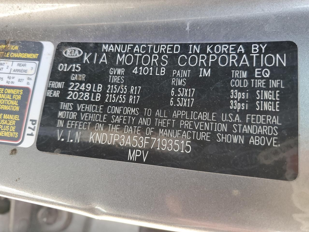 KNDJP3A53F7193515 2015 Kia Soul +