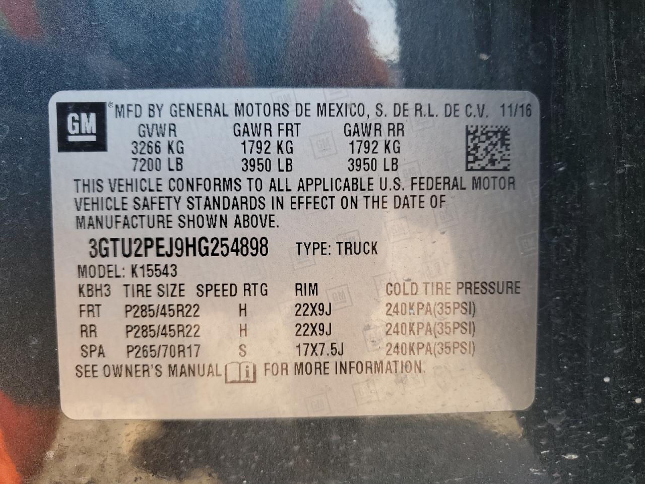 3GTU2PEJ9HG254898 2017 GMC Sierra K1500 Denali