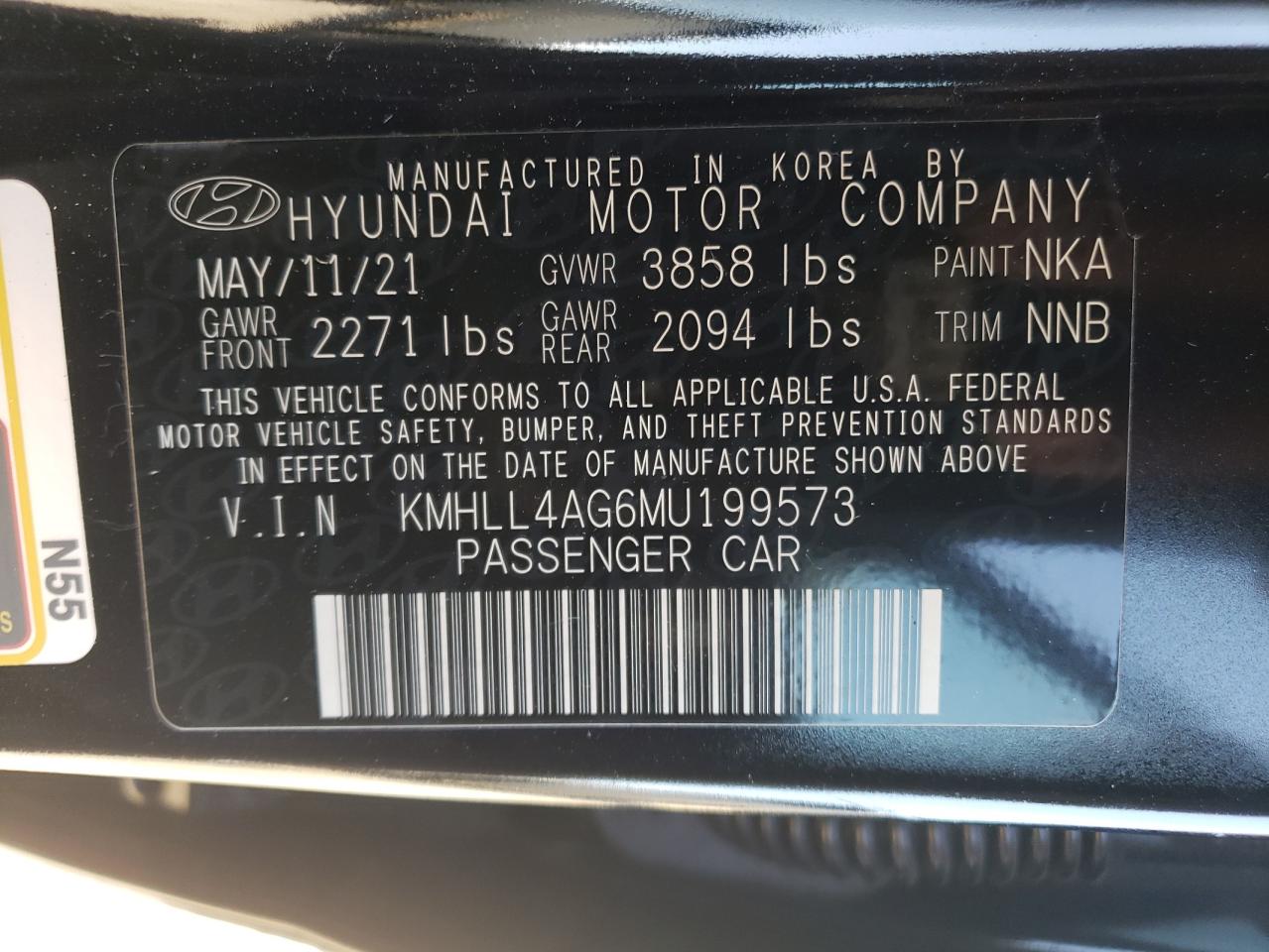 KMHLL4AG6MU199573 2021 Hyundai Elantra Se