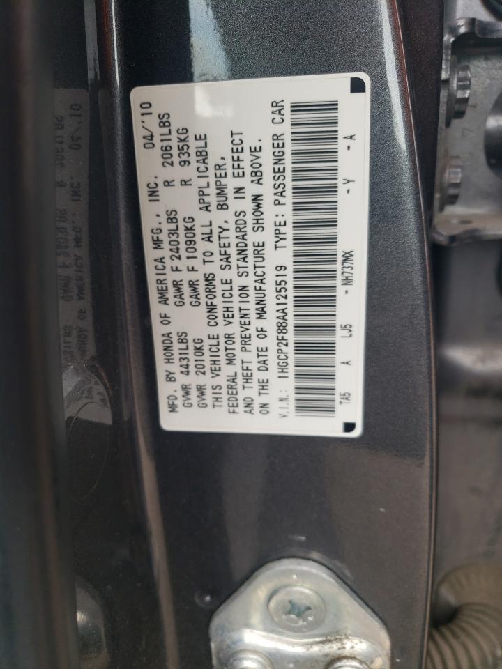 1HGCP2F88AA125519 2010 Honda Accord Exl