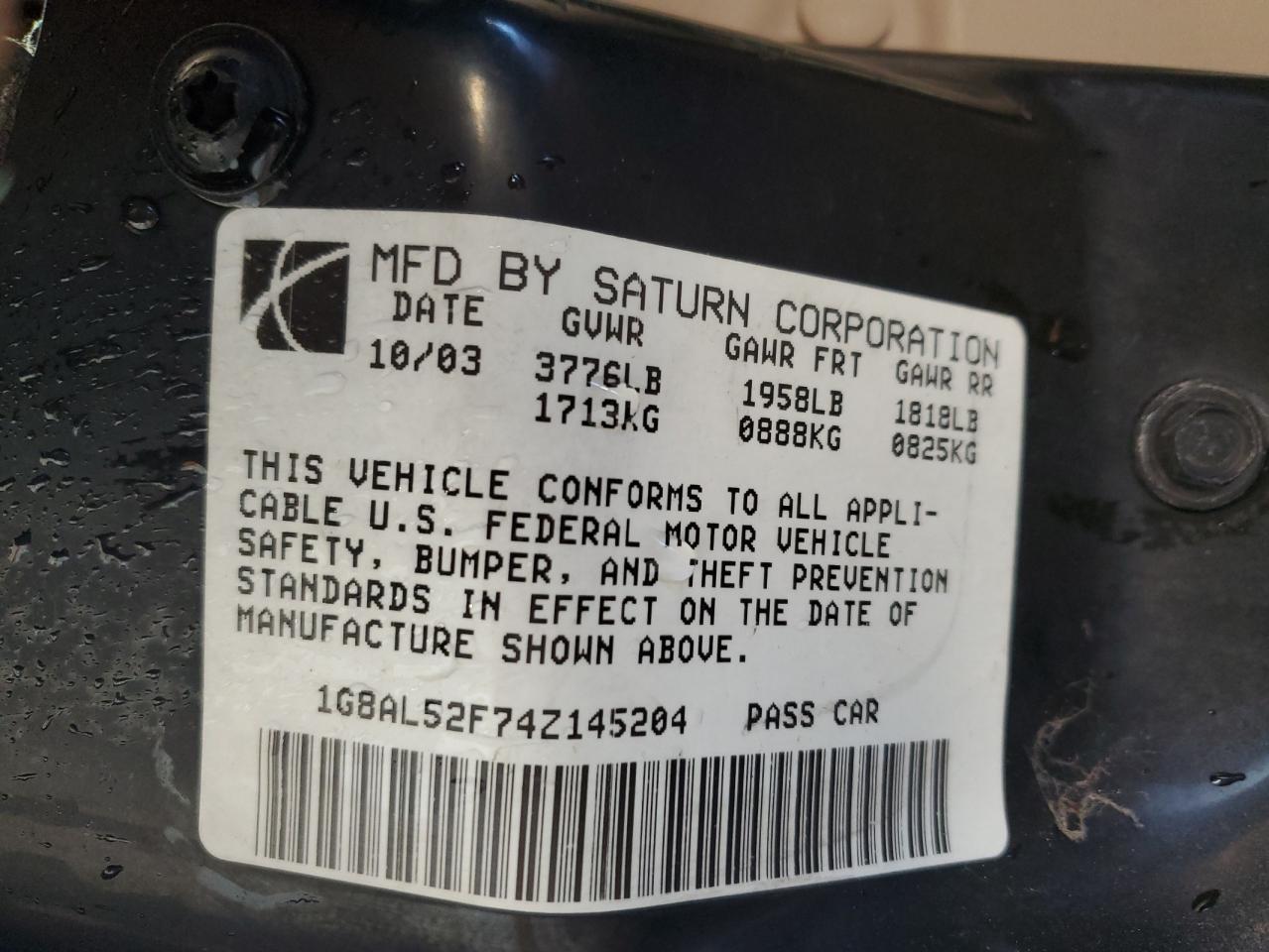 1G8AL52F74Z145204 2004 Saturn Ion Level 3