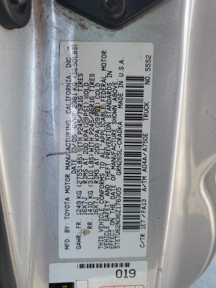 5TETU62N36Z176305 2006 Toyota Tacoma Prerunner Access Cab