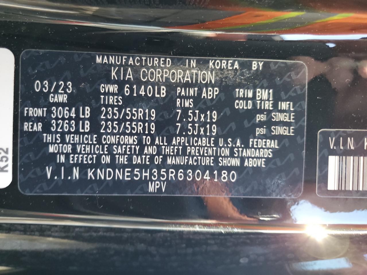 2024 Kia Carnival Sx VIN: KNDNE5H35R6304180 Lot: 77308274