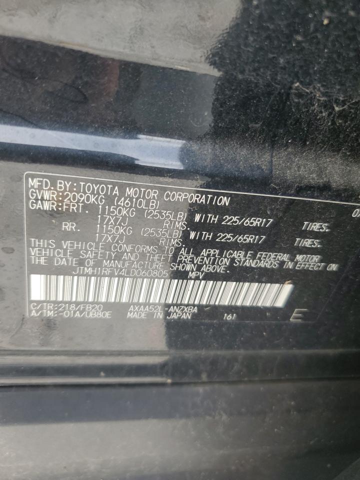 JTMH1RFV4LD060805 2020 Toyota Rav4 Le