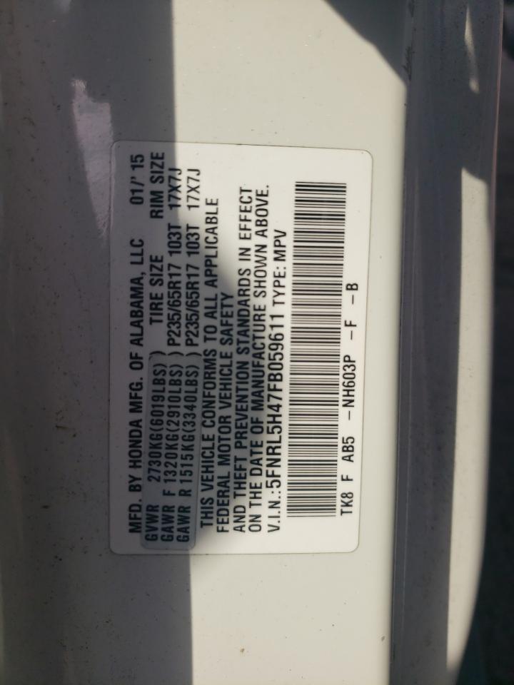 5FNRL5H47FB059611 2015 HONDA ODYSSEY - Image 13