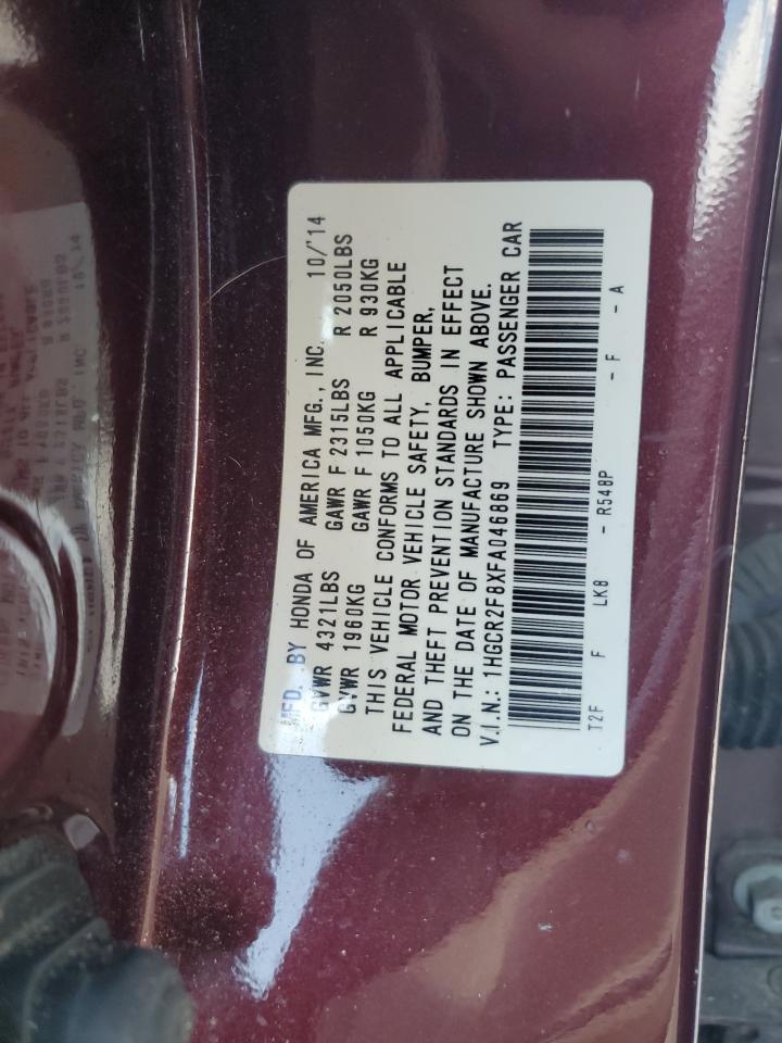 1HGCR2F8XFA046869 2015 Honda Accord Exl