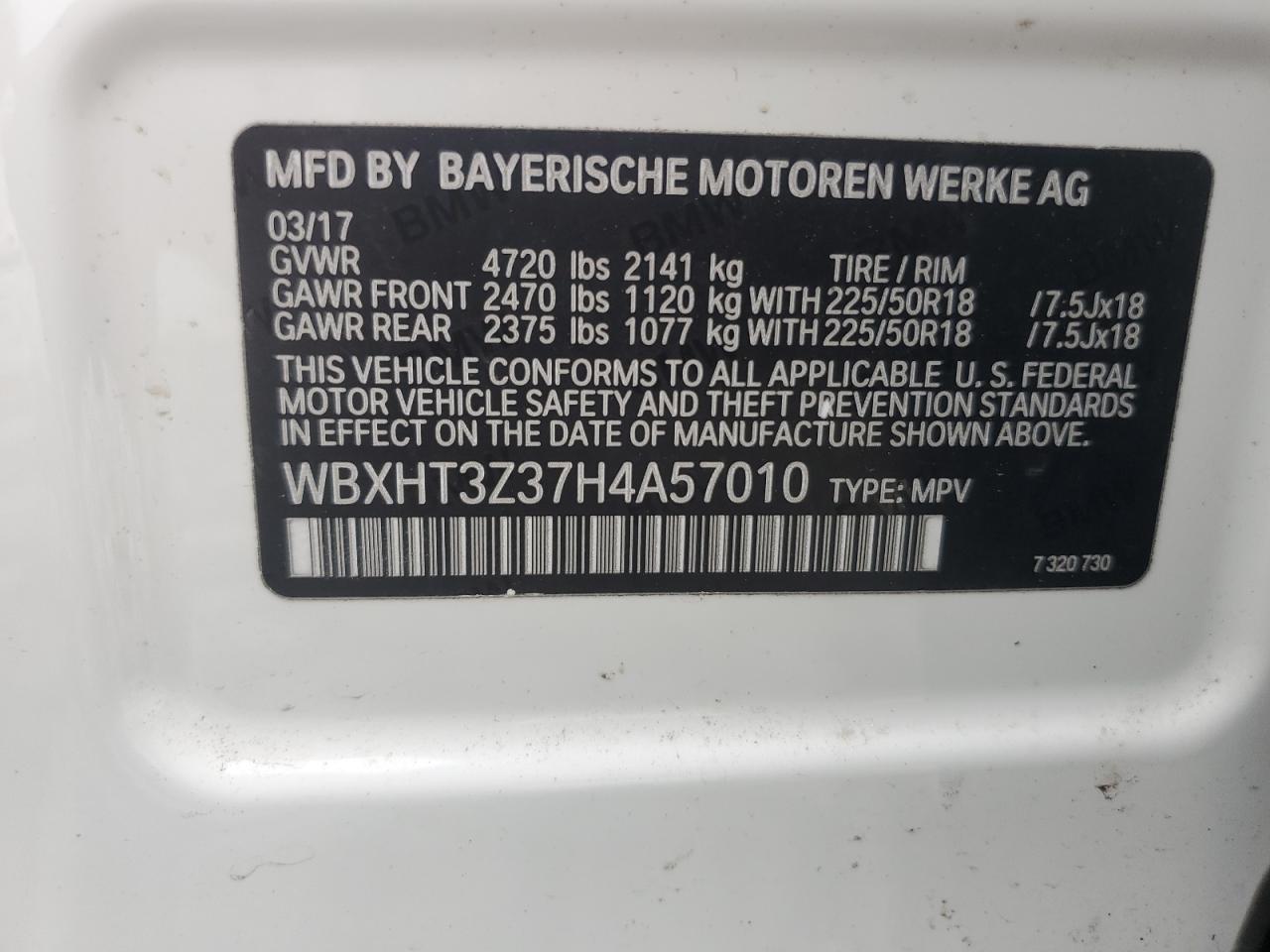 WBXHT3Z37H4A57010 2017 BMW X1 xDrive28I