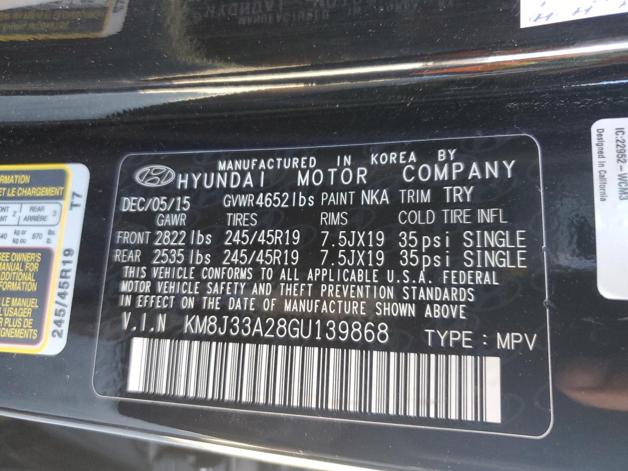 KM8J33A28GU139868 2016 Hyundai Tucson Limited