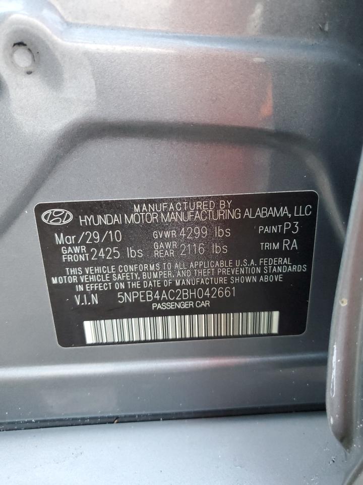 5NPEB4AC2BH042661 2011 Hyundai Sonata Gls