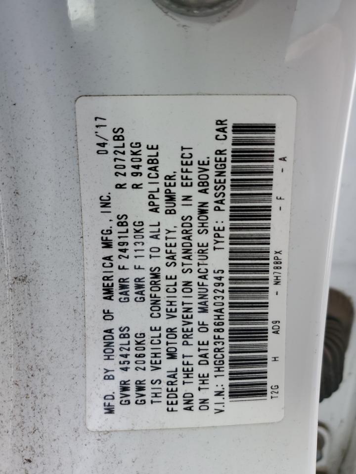 1HGCR3F86HA032945 2017 Honda Accord Exl