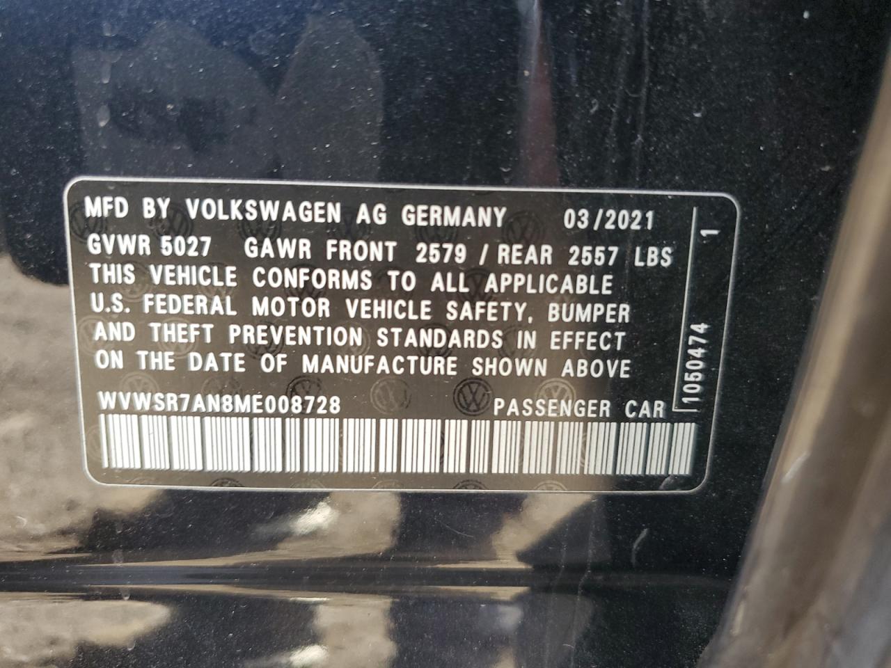 2021 Volkswagen Arteon Sel R-Line VIN: WVWSR7AN8ME008728 Lot: 75324164