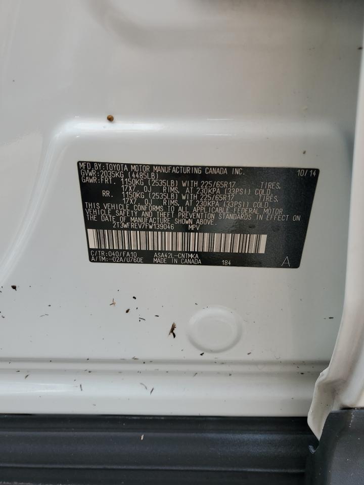 2T3WFREV7FW139046 2015 Toyota Rav4 Xle