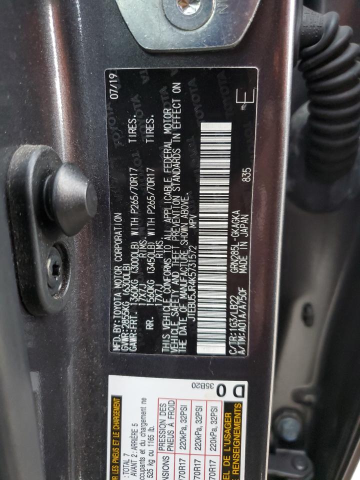 JTEBU5JR4K5731572 2019 Toyota 4Runner Sr5