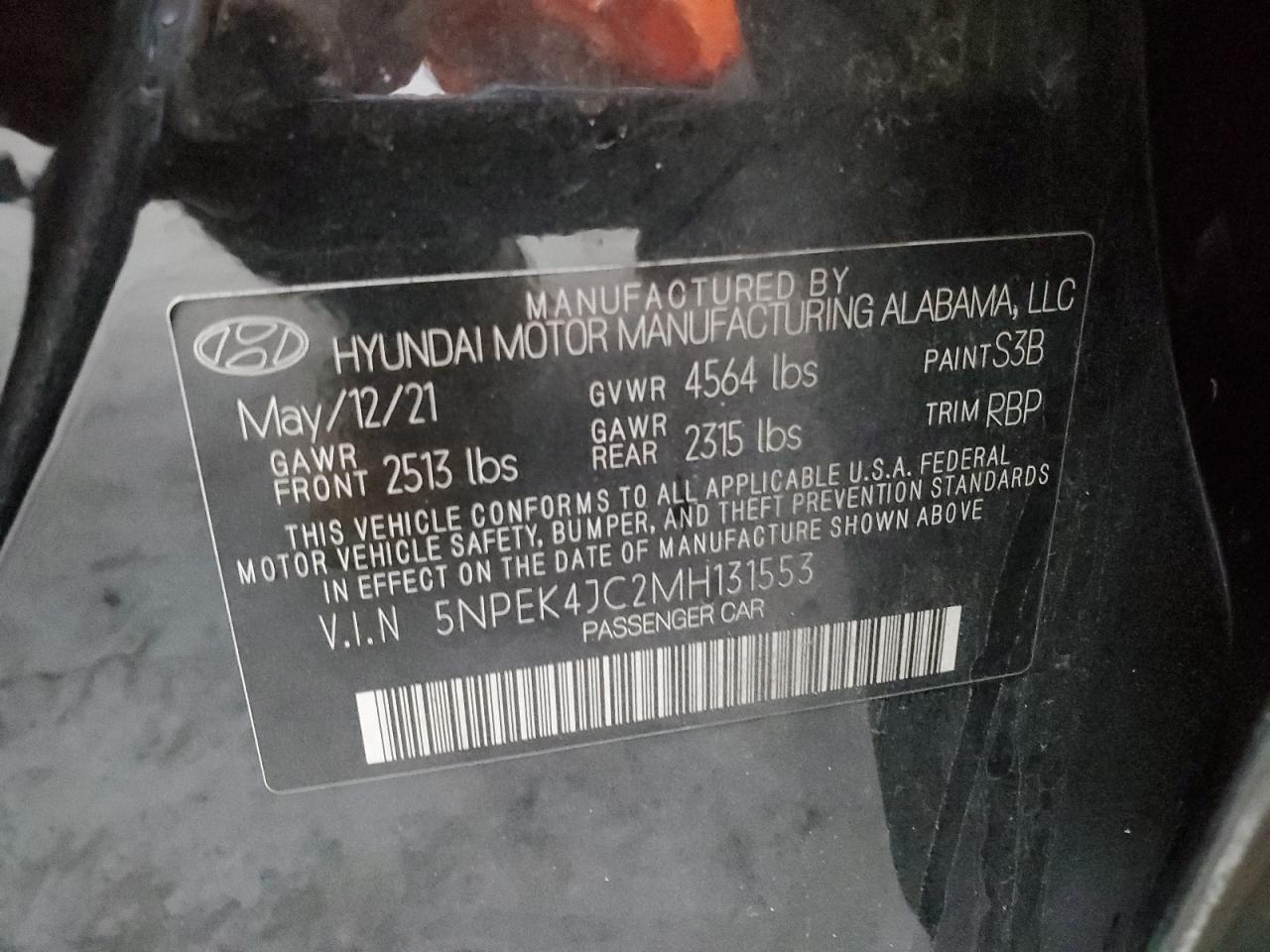 2021 Hyundai Sonata N Line VIN: 5NPEK4JC2MH131553 Lot: 76026154