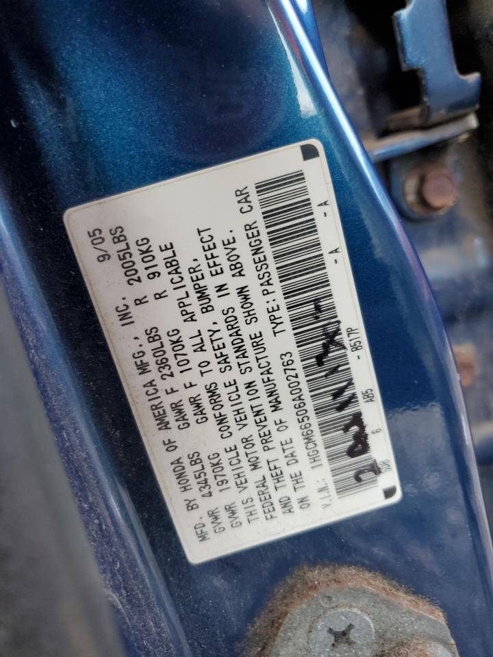 1HGCM66506A002763 2006 Honda Accord Ex