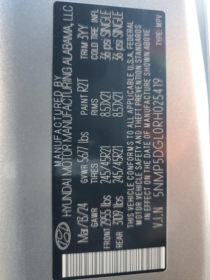 2024 Hyundai Santa Fe Calligraphy VIN: 5NMP5DGL0RH025419 Lot: 78594624