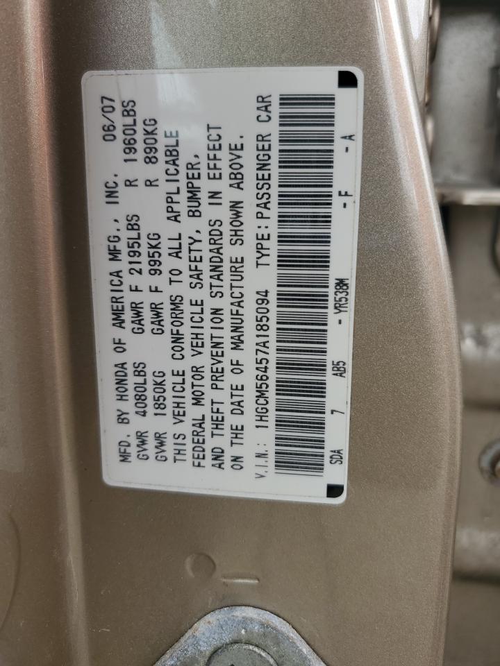 1HGCM56457A185094 2007 Honda Accord Lx