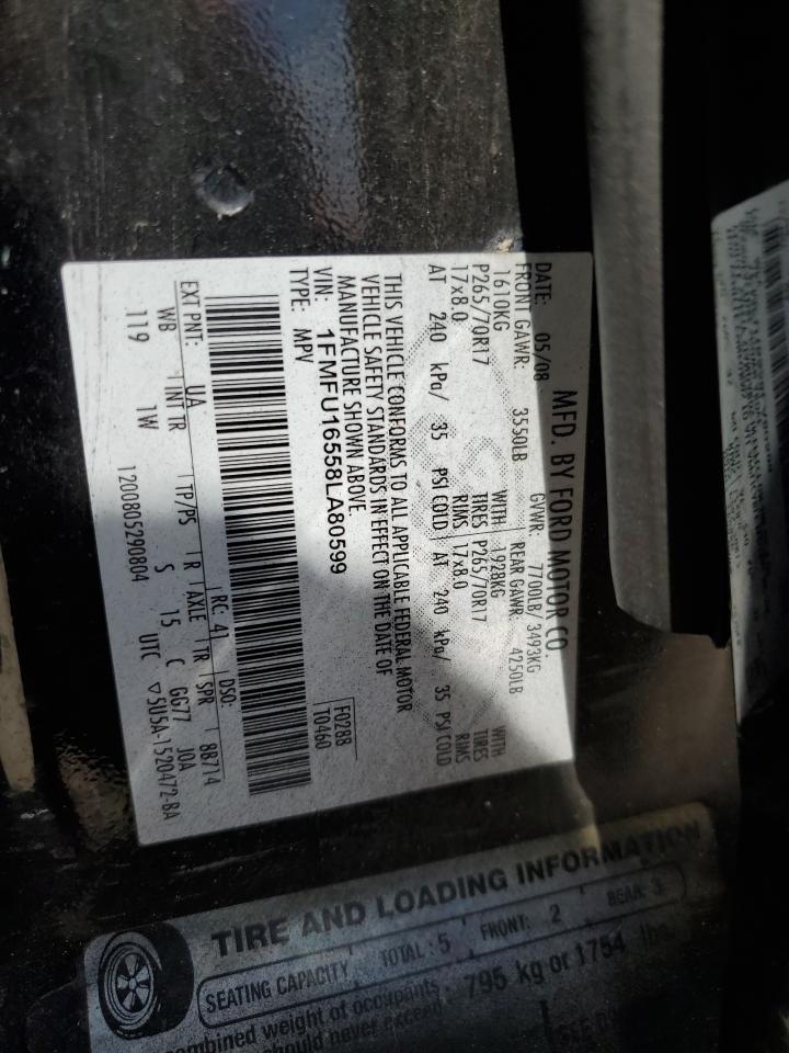 2008 Ford Expedition Xlt VIN: 1FMFU16558LA80599 Lot: 55778735