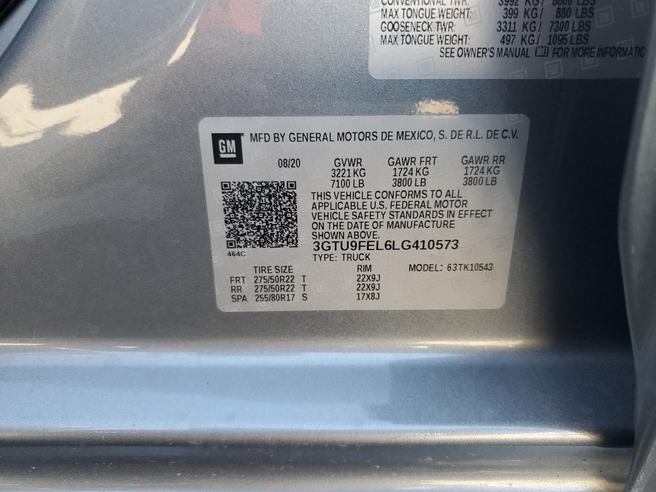 3GTU9FEL6LG410573 2020 GMC Sierra K1500 Denali