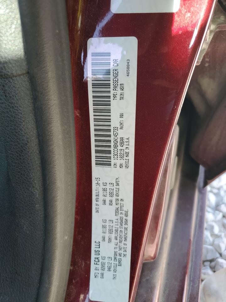 2016 Chrysler 200 Limited VIN: 1C3CCCABXGN145733 Lot: 76260724